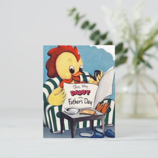  kipvaderdag voor papa feestdagenkaart (Staand voorkant)