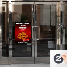 Kipvleugel restaurant grote voordeur aanpassen raamsticker