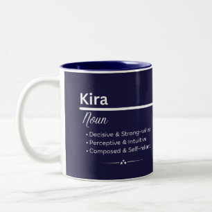 Kira Gepersonaliseerde Naam Koffiemok Tweekleurige Koffiemok