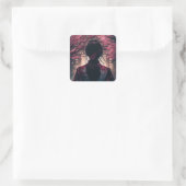 Kira Kirschblüten - Aufkleber Vierkante Sticker (Tas)