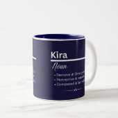 Kira Personalized Name Coffee Mug Tweekleurige Koffiemok (Voorkant rechts)