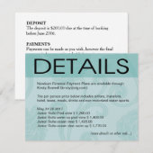 Kira Seashell Dreams Beach Bruiloft Richtingen aqu Kaart (Voorkant / Achterkant)