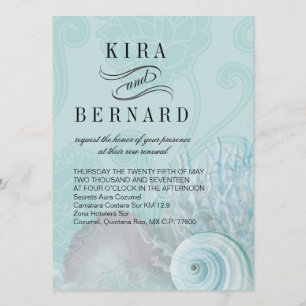 Kira Seashell Dreams Beach Wedding aqua Kaart