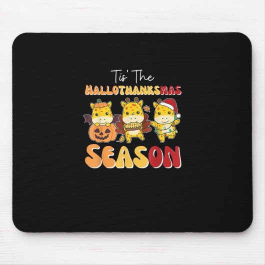 Kiraffe Kerst Halloween Is de Hallothanksmas Muismat (Voorkant)