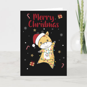 Kiraffe Kerst Kiraffen Winter Dieren Feestdagen Kaart