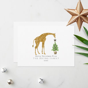 Kiraffe Kerstboom Feestdagenkaart