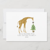 Kiraffe Kerstboom Feestdagenkaart (Voorkant)