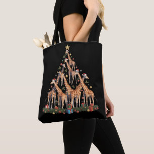 Kiraffe Kerstboom Kerstman Afrikaanse Wilderijnhof Tote Bag
