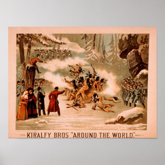 Kiralfy "Around the World" Indische bloedbad Poster (Voorkant)