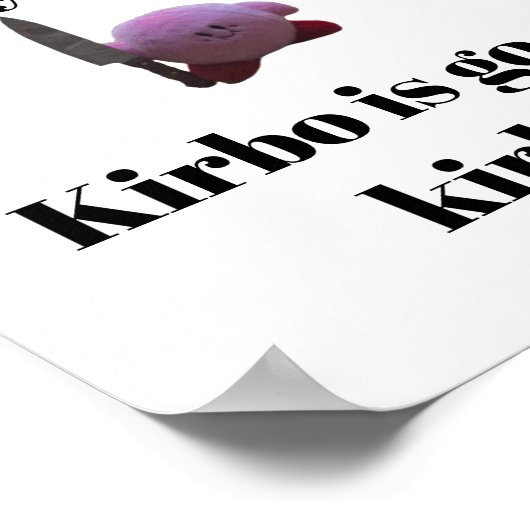 Kirby met een mes poster (Hoek)