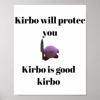 Kirby met een mes poster