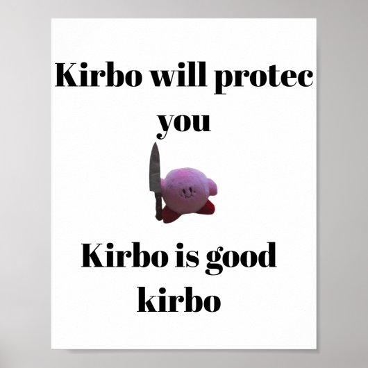 Kirby met een mes poster (Voorkant)