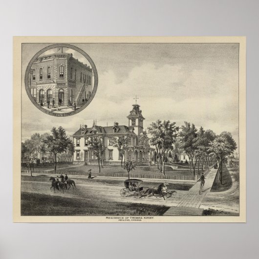 Kirby residentie en Bank, Abilene, Kansas Poster (Voorkant)