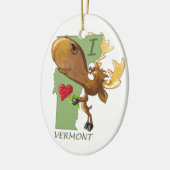 Kirby the Moose Vermoosin' "I Heart Vermont" Keramisch Ornament (Links)