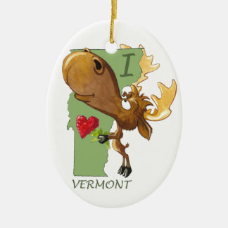 Kirby the Moose Vermoosin' "I Heart Vermont" Keramisch Ornament