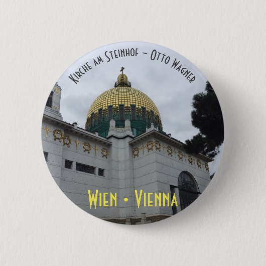 Kirche am Steinhof - Otto Wagner Ronde Button 5,7 Cm (Voorkant)