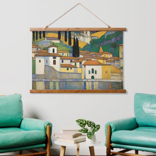 Kirche Cassone Gustav Klimt schilderlandschap Hangend Wandkleed (Woonkamer)