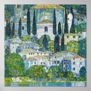 Kirche in Cassone door Gustav Klimt Poster