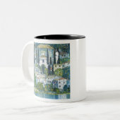 Kirche van Gustav Klimt in Cassone beroemd schilde Tweekleurige Koffiemok (Voorkant links)