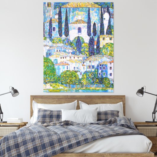 Kirche van Gustav Klimt in Cassone schilderij Canvas Afdruk (Insitu (Slaapkamer))