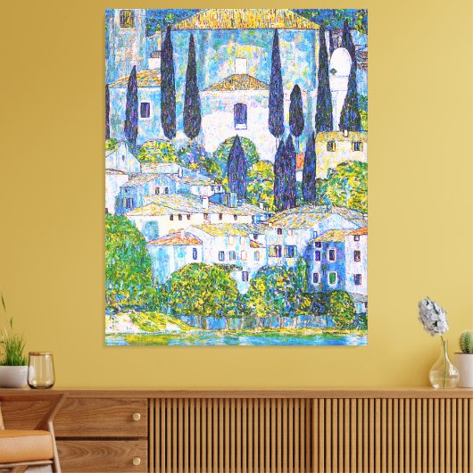 Kirche van Gustav Klimt in Cassone schilderij Canvas Afdruk (Insitu (Woonkamer))