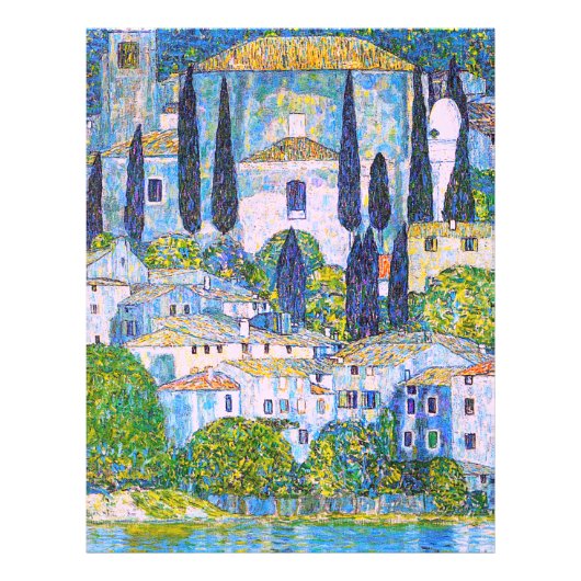 Kirche van Gustav Klimt in Cassone schilderij Foto Afdruk (Voorkant)