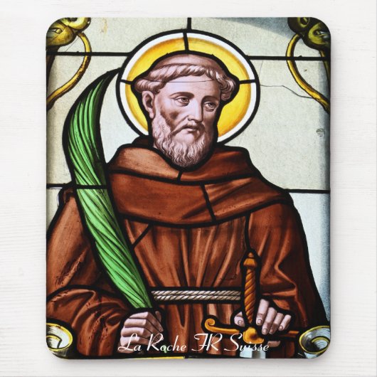 Kirchenfenster La Roche FR Suisse Mousepad Muismat (Voorkant)