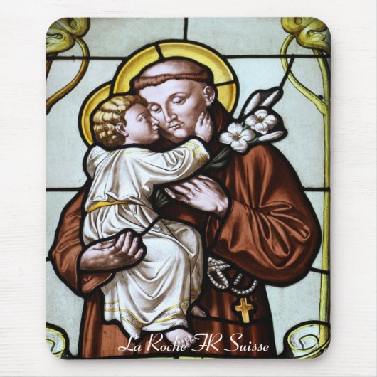 Kirchenfenster La Roche FR Suisse Mousepad Muismat (Voorkant)