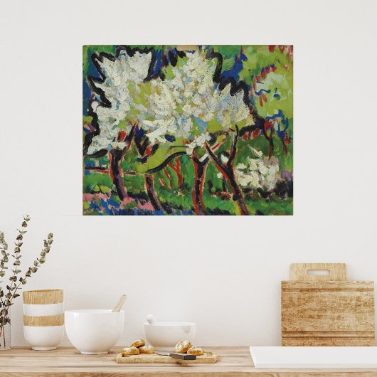 Kirchner - Blauw Baume 1909 Poster (Keuken)