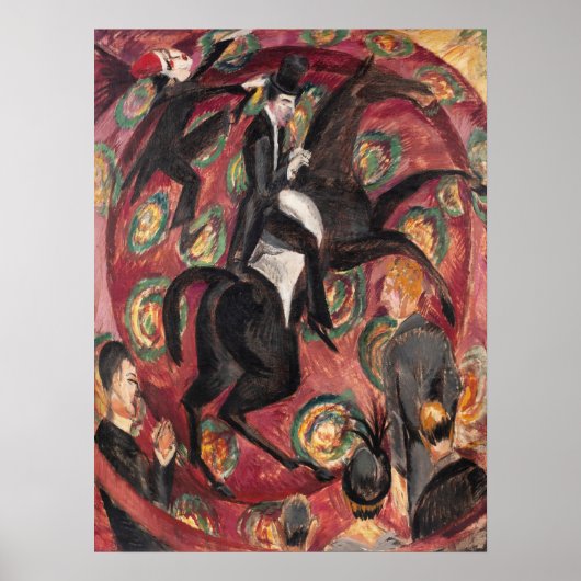 Kirchner Circus Ruiter Expressionistische Kunst Poster (Voorkant)