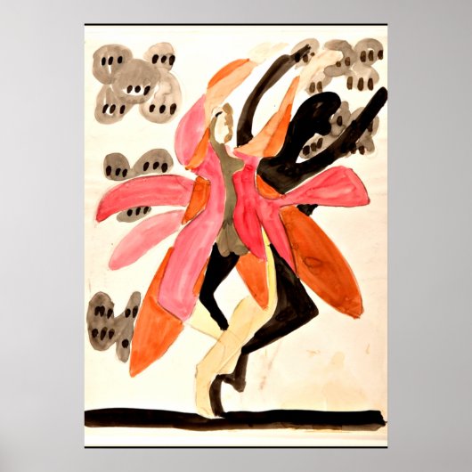 Kirchner - Dancers, kleurrijk schilderij Poster (Voorkant)