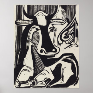 Kirchner - De Grote Koe Liggend 1929 Poster