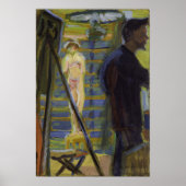 Kirchner - Erich Heckel en model in de studio 1... Poster (Voorkant)
