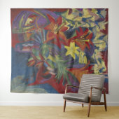 Kirchner Expressionistische Levendige Oranje Lelie Wandkleed (In Situ (horizontaal))