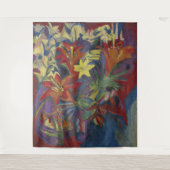 Kirchner Expressionistische Levendige Oranje Lelie Wandkleed (Voorkant)