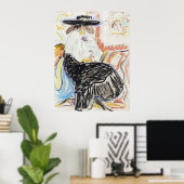 Kirchner Gezeten Vrouw Expressionistische Schets K Poster (Thuiskantoor)