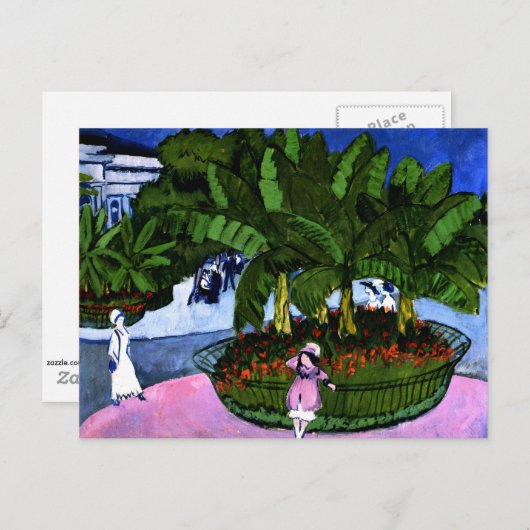 Kirchner - Het Boskett-Albertplein in Dresden Briefkaart (Voorkant / Achterkant)