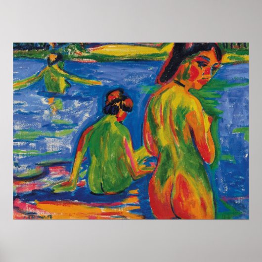 Kirchner - Meisje aan het einde van het meerbad 19 Poster (Voorkant)