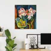 Kirchner Roze Rozen Expressionistische Bloemschild Poster (Thuiskantoor)