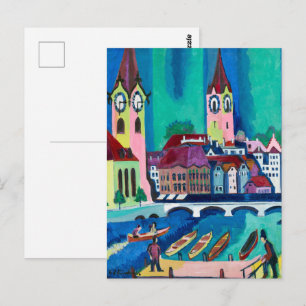 Kirchner Stadsgezicht Zürich Expressionistische Ku Briefkaart