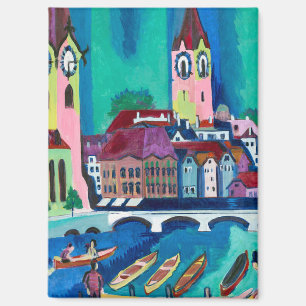 Kirchner Stadsgezicht Zürich Expressionistische Ku Magneet