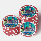 Kirchner Stadsgezicht Zürich Expressionistische Ku Poker Chips (Opstapeling)