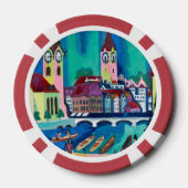 Kirchner Stadsgezicht Zürich Expressionistische Ku Poker Chips (Achterkant)