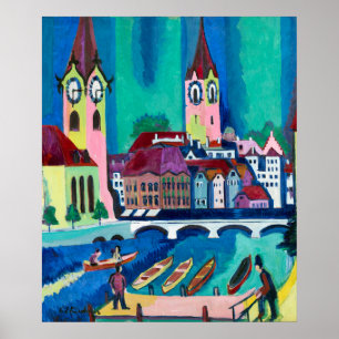 Kirchner Stadsgezicht Zürich Expressionistische Ku Poster