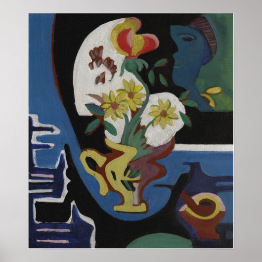Kirchner - Stilleven met bloemen Poster (Voorkant)