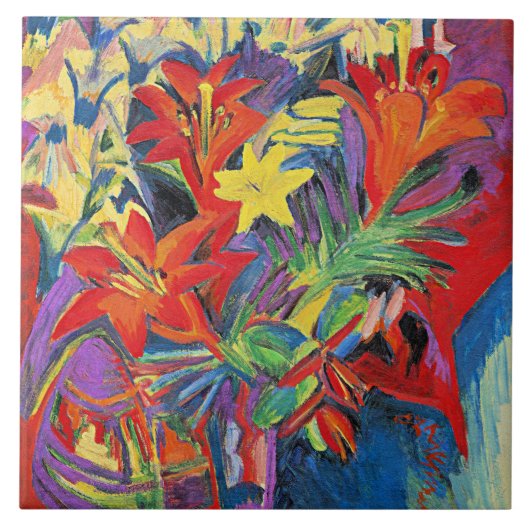 Kirchner - Stilleven met Lilies Tegeltje (Voorkant)