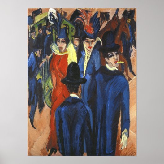 Kirchner - Straatbeeld in Berlijn Poster (Voorkant)