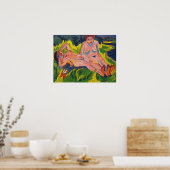 Kirchner - twee roze figuren op het meer poster (Keuken)