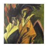 Kirchner: Twee vrouwen in de straat. Tegeltje (Voorkant)