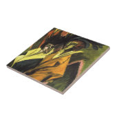 Kirchner: Twee vrouwen in de straat. Tegeltje (Zijkant)